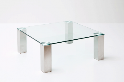 Glazen salontafel Madrid - helder glas vierkante poten